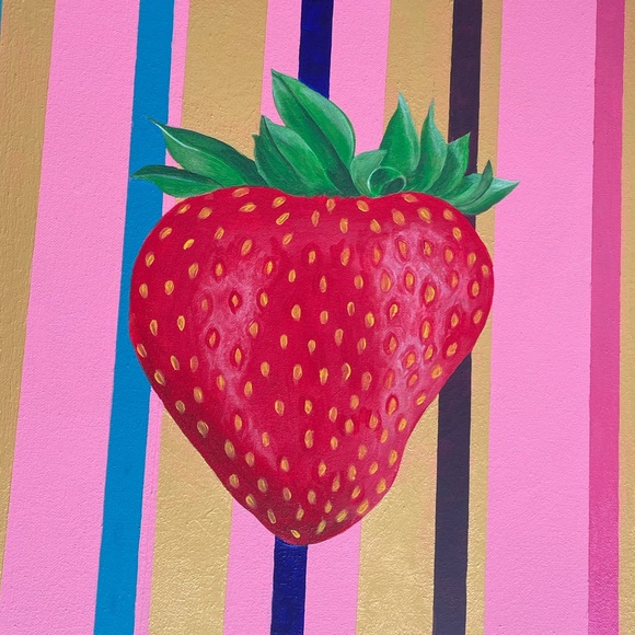Hand painted art piece - strawberry - Picture 5 of 5